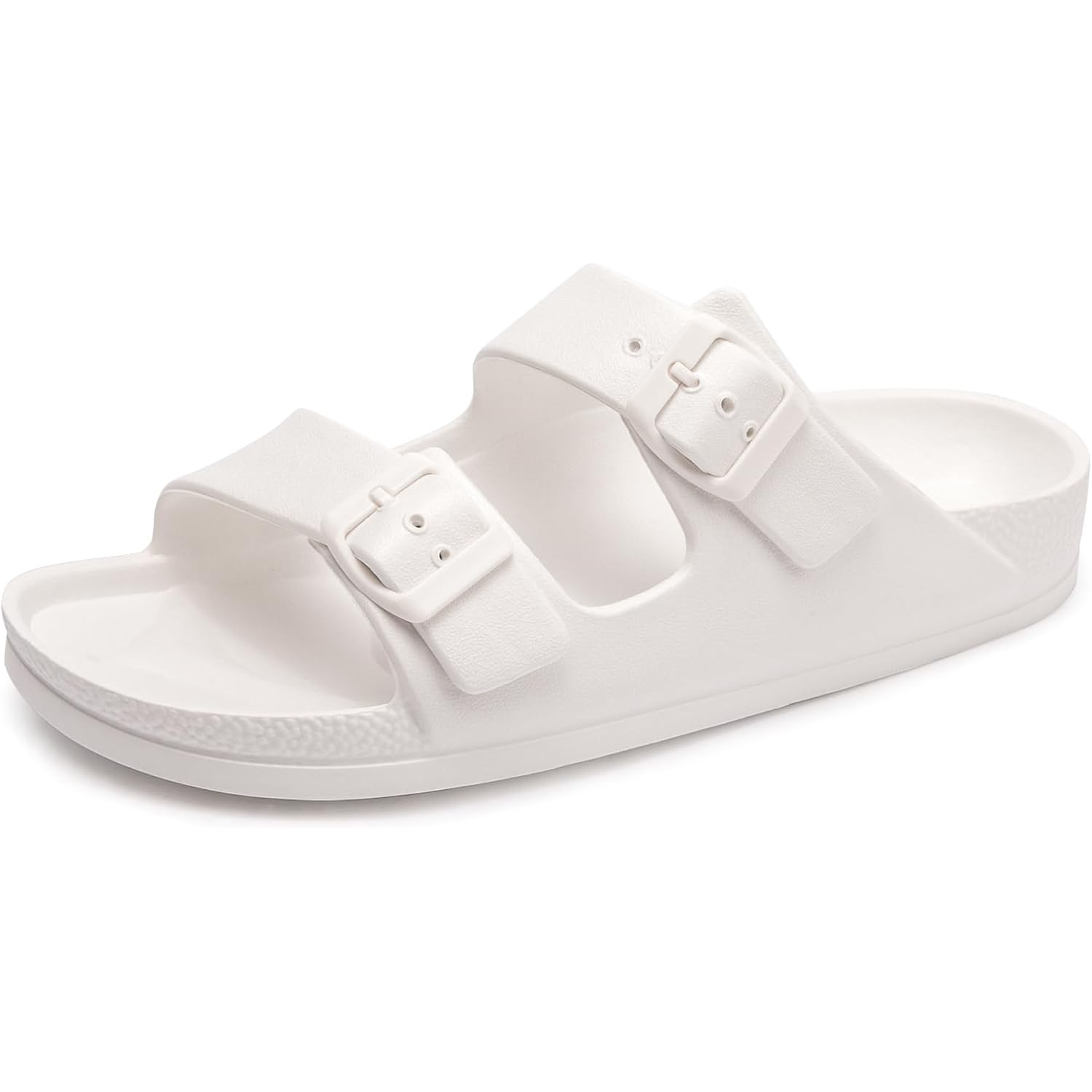 Funkymonkey Jelly Sandals For Women With Adjustable Buckle, Comfortable Chunky Slip-On Beach Slides, Waterproof Platform Shoes For Pool Shower Casual Wear