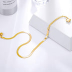 Gold Anklets for Women Waterproof,18K Gold Plated Anklet for Women Snake Chain Link Dainty Ankle Bracelets Summer Beach Jewelry
