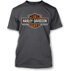 Harley-Davidson Men'S Orange Elongated Bar & Shield White T-Shirt 30291967