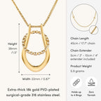 Pixie Wing Vesta Ring Keeper Necklace, 18k Gold-Plated Engagement Ring Holder for Women (17.7" chain with 4'' extender)