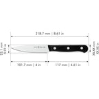 HENCKELS Solution Razor-Sharp 4-inch Compact Chef Knife, German Engineered Informed by 100+ Years of Mastery, Black/Stainless Steel