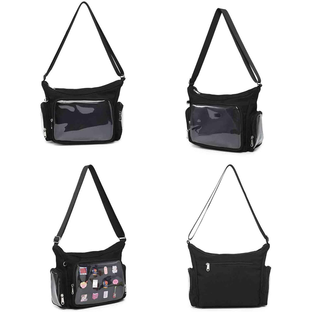 Canvas Ita Bag Crossbody Shoulder Bag Kawaii Purses And Handbags With Anime Pins Display Medium