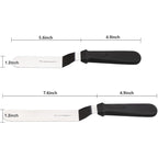 Angled Icing Spatula, Stainless Steel Offset Spatula, Cake Spatula Set Of 2 Black 6, 8 Inch Blade