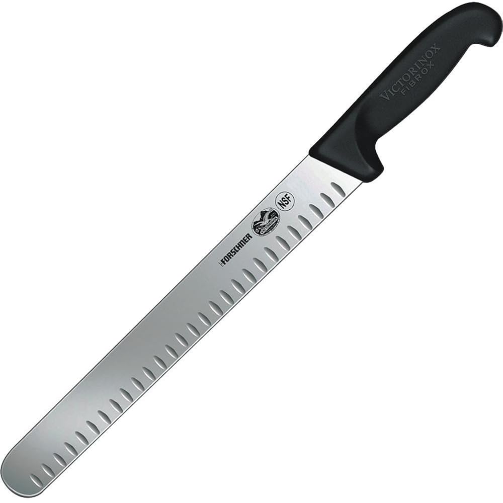 Victorinox Swiss Army Cutlery Fibrox Pro Slicing Knife, Granton Blade, 12-Inch