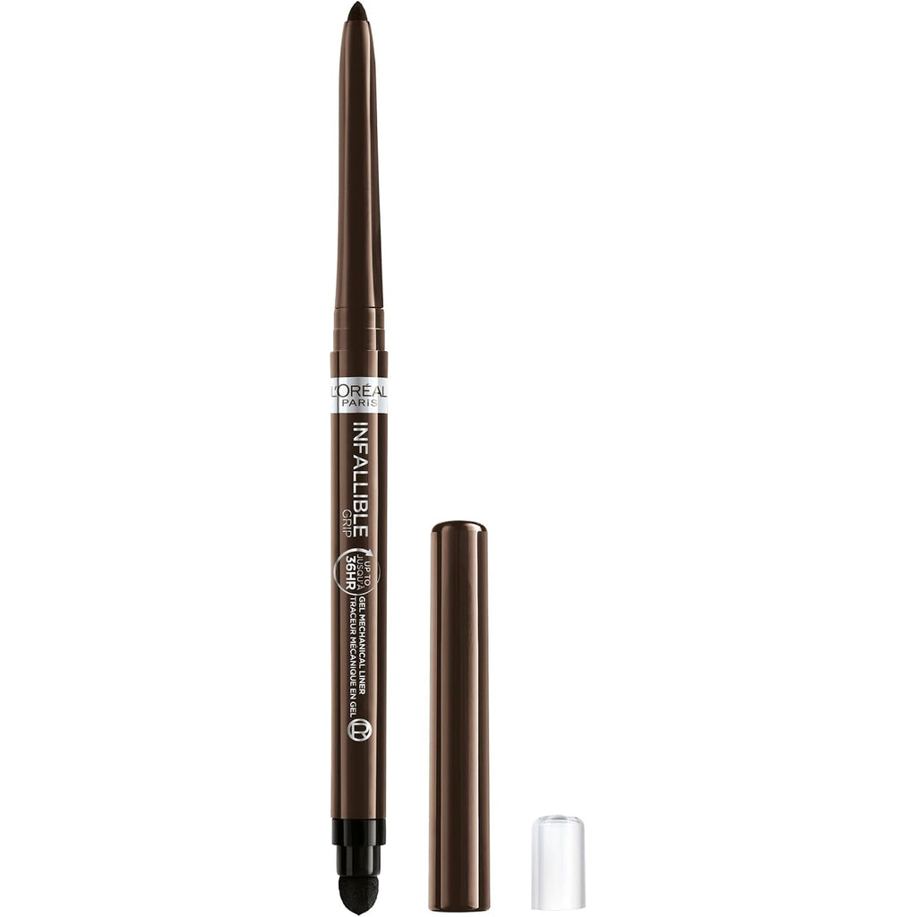 L'Oreal Paris Infallible Grip Mechanical Gel Eyeliner Pencil, Smudge-Resistant, Waterproof Eye Makeup With Up To 36Hr Wear, Brown Denim, 0.01 Oz