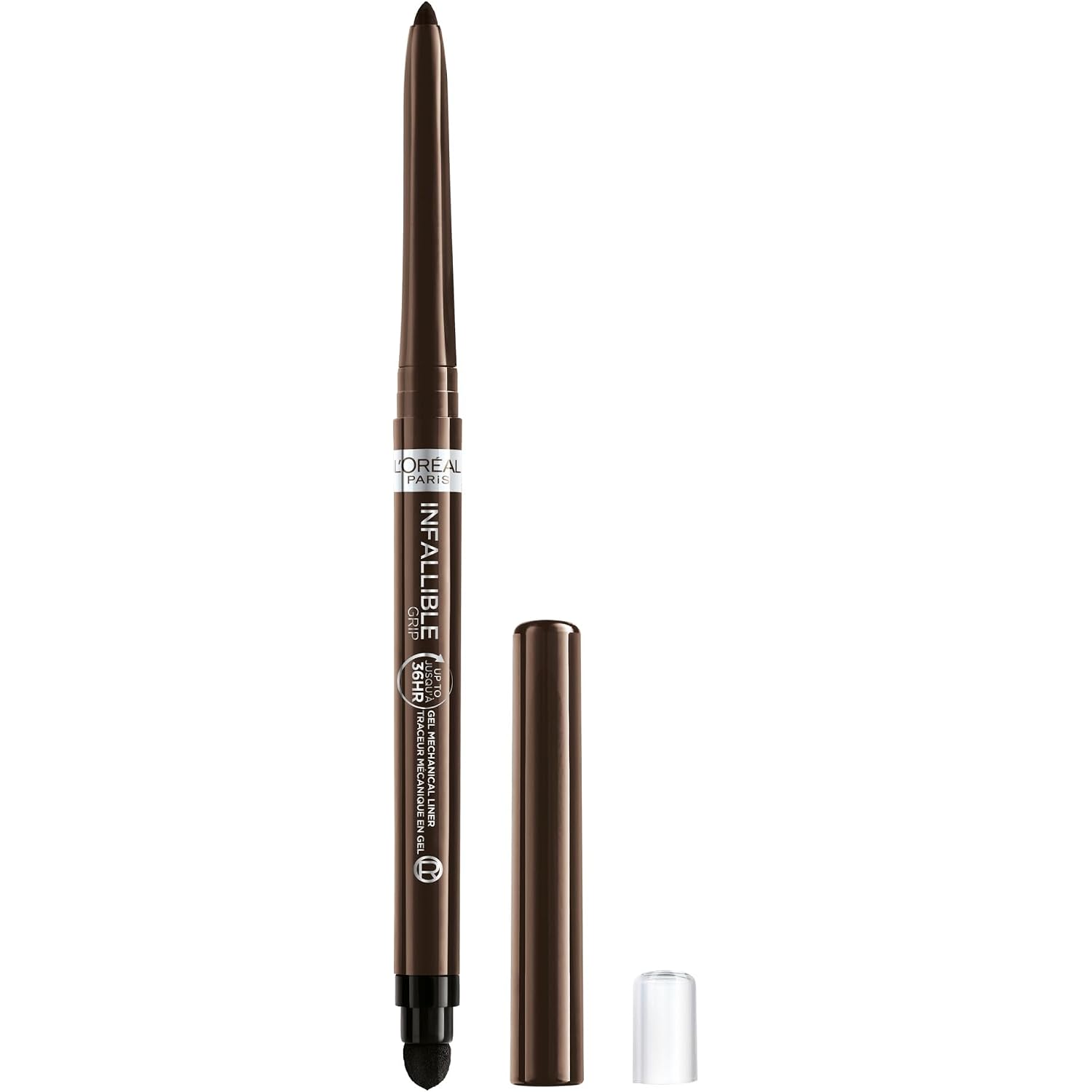 L'Oreal Paris Infallible Grip Mechanical Gel Eyeliner Pencil, Smudge-Resistant, Waterproof Eye Makeup With Up To 36Hr Wear, Brown Denim, 0.01 Oz