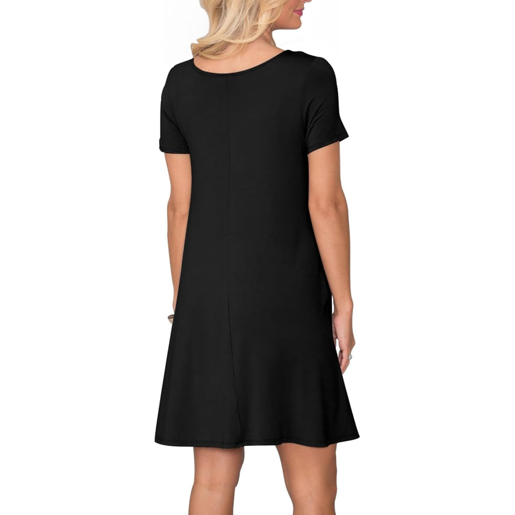 Lionstill Women'S Casual T Shirt Dress Summer Short Sleeve Swing Dresses With Pockets