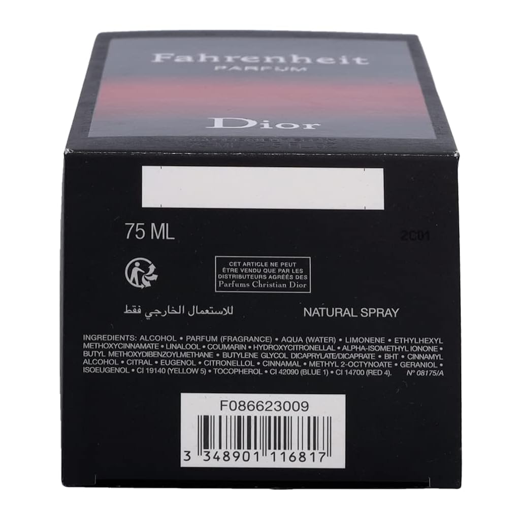 Christian Dior Fahrenheit Parfum Spray For Men, 2.5 Ounce