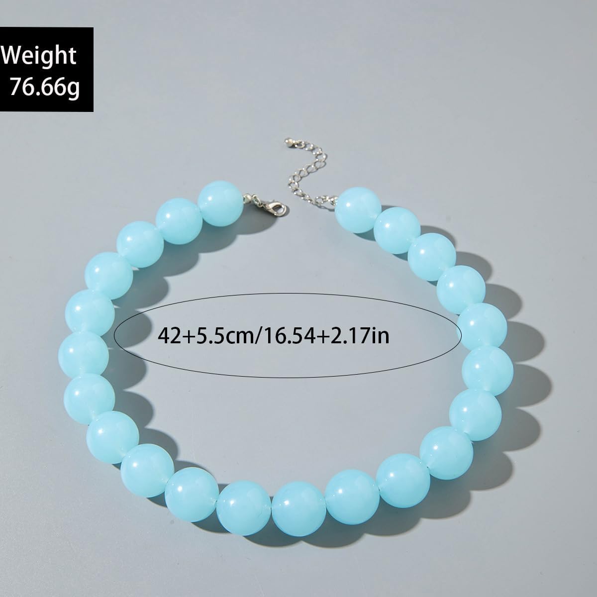 Colorful Chunky Beaded Necklace for Women Acrylic Bead Choker Necklaces Fashion Large Round Beads Necklaces for Women Handmade Summer Jewelry