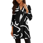 Womens Tunic Tops 3/4 Bell Sleeve Loose Fit Tunics Dressy Casual Side Split Flare Top for Leggings S-3XL