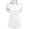Hotouch Women'S Basic Button Up Shirt Short Sleeve Stretchy Button Down Collared Shirts Waitress Work Shirt