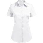Hotouch Women'S Basic Button Up Shirt Short Sleeve Stretchy Button Down Collared Shirts Waitress Work Shirt