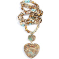 Yomisa Boho Necklaces for Women Men Long,33/34/35 Inch Natural Turquoise Tiger Eye Beaded Stone Pendant Necklaces for Women Trendy,Handmade Bohemian Western Bead Necklace Fashion Charm Jewelry Gift