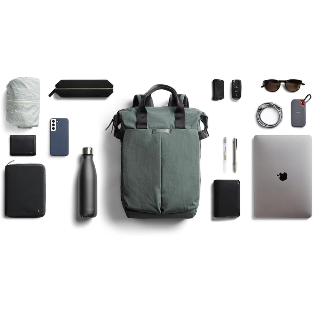 Bellroy Tokyo Totepack, Water-Resistant Woven Convertible Backpack And Tote Bag - Everglade