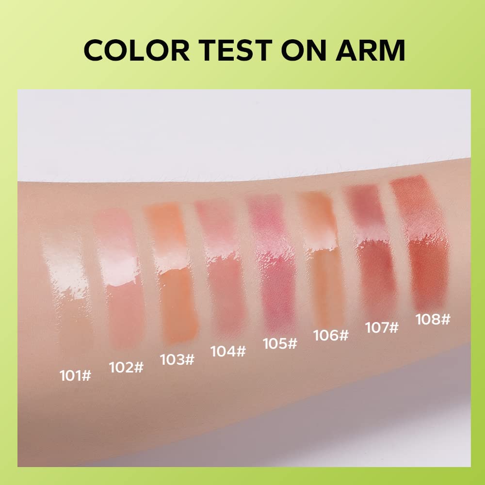 Beauty Glazed Big Brush Head Lip Oil, Ultra-Hydrating & Nourishing, Smooth Glossy Finish Lip Glow Oil, Shiny and Vegan Tinted Lip Gloss, Non-Sticky Formula (102# KISSY)