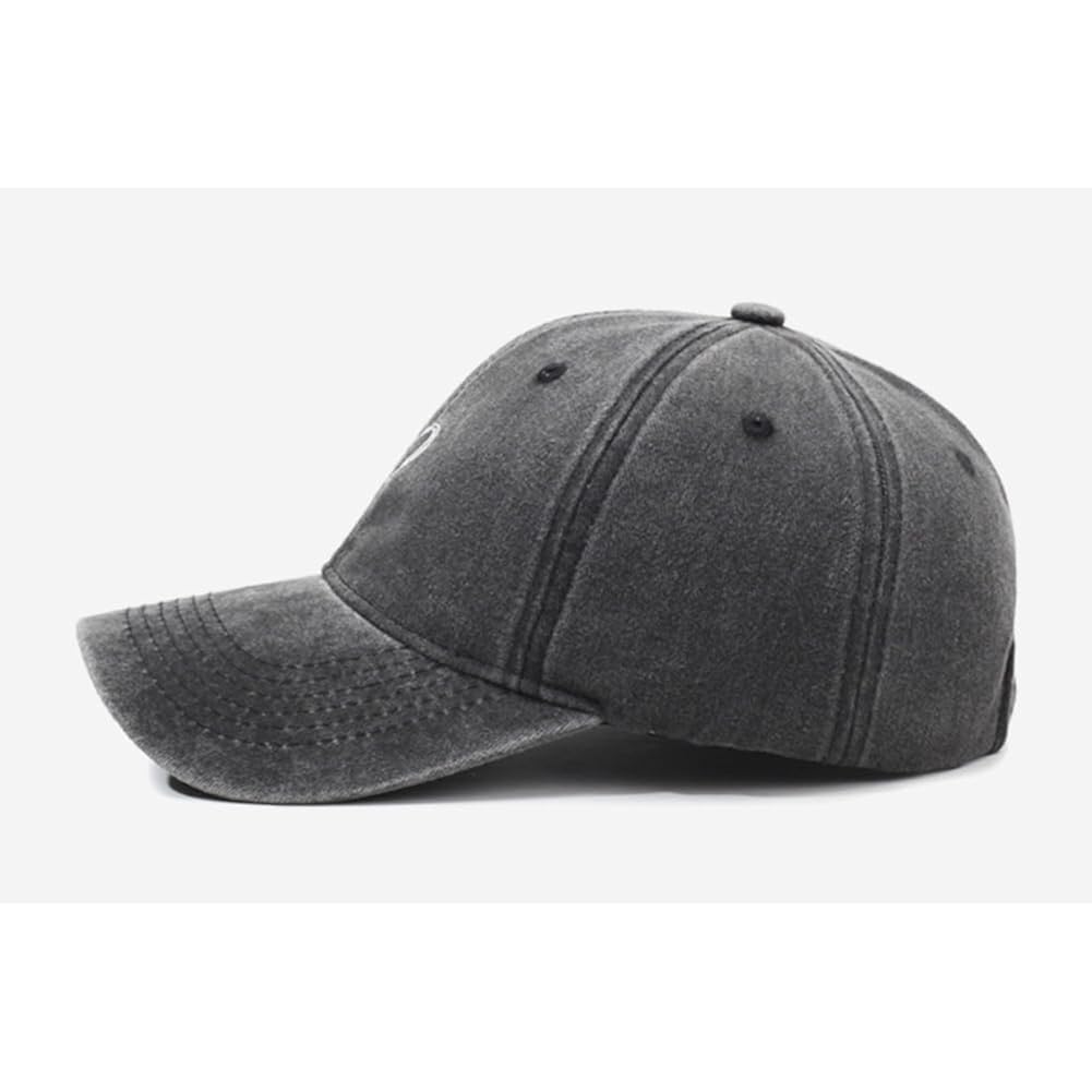 YuMENo Women's Heart Embroidered Baseball Cap Vintage Washed Cotton Adjustable Low Profile Dad Hats