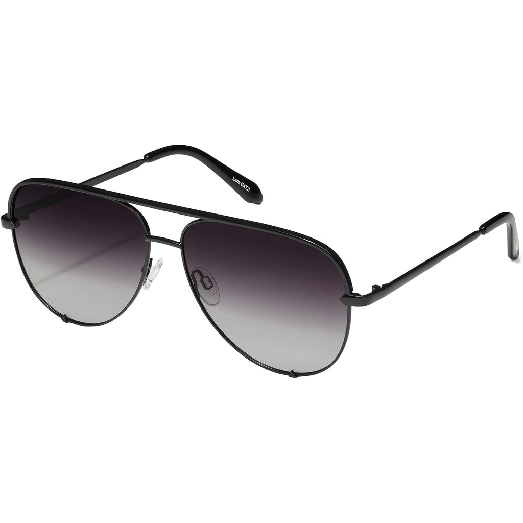 Quay Polarized Unisex Aviator Sunglasses, Uv Protection, Oversized Fashion Accessories For On The Go Lifestyle