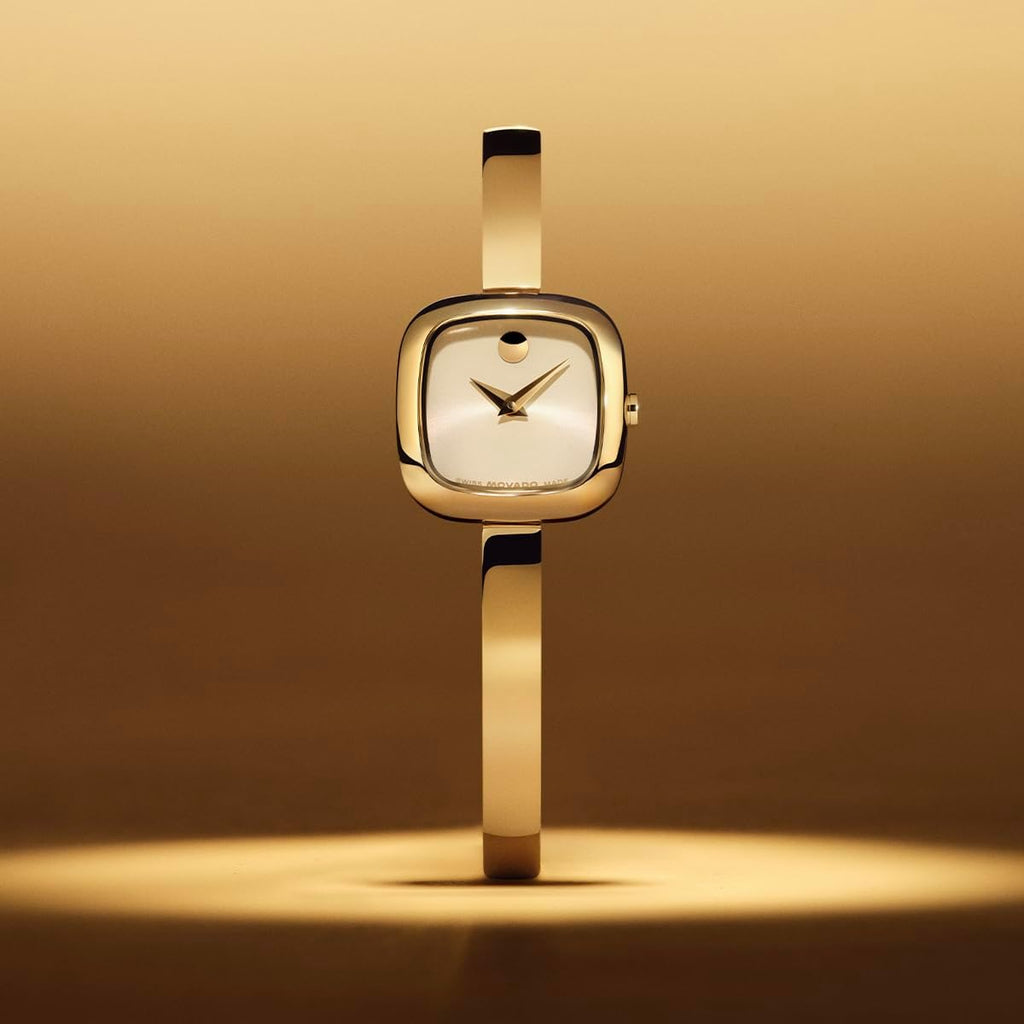 Movado Women'S Museum Bangle Watch – Swiss Quartz – 21 Mm Case – Classic Stainless Steel Bracelet – Gift For Her