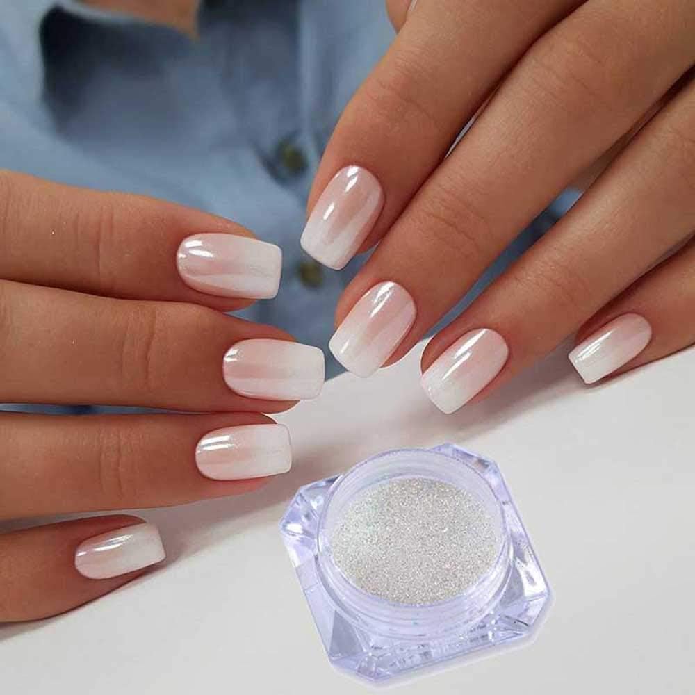 1 Box Laser Nail Glitter Peacock Mirror Powder Laser Dust Nail Art Chrome Pigment Powder Rose Gold Silver Mix Nail Art Glitter Sequins DIY Sparkly Paillette Charm Flakes Gel Nail Decorations