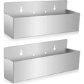 2 Pieces 15 Inch Single Speed Rail Stainless Steel Liquor Bottle Holder Wall Mounted Spray Bottle Rack Drink Rail Shelf For Bars, Silver