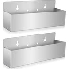 2 Pieces 15 Inch Single Speed Rail Stainless Steel Liquor Bottle Holder Wall Mounted Spray Bottle Rack Drink Rail Shelf For Bars, Silver