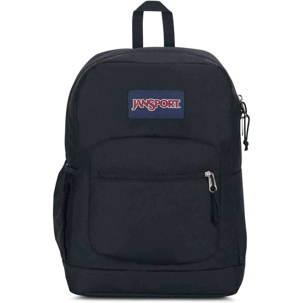 Jansport Cross Town Plus Backpack - Large Main Compartment, Side Water Bottle Pocket, 15-Inch Padded Laptop Sleeve - Black