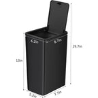 TIPGO Bathroom Trash Can with Lid, 10 Liter/ 2.6 Gallon Slim Garbage Can, Small Trash Bin Waste Basket with Pop-Up Lid for Kitchen, Bedroom, Living Room, Office (Black)