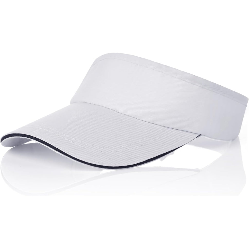 Sun Visor Hats for Women UV Protection, Adjustable Sports Visor for Running Golf Tennis Softball White
