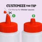 Norcalway 12 oz Condiment Squeeze Bottles for Sauces - Leak Proof Oil, Syrup, Dressing Squirt Bottles - 3 Pack