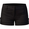 Women's Casual Body Enhancing Comfort Cuffed Shorts - Stretchy Mid-Rise Chino Style Shorts with Pockets