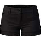 Women's Casual Body Enhancing Comfort Cuffed Shorts - Stretchy Mid-Rise Chino Style Shorts with Pockets