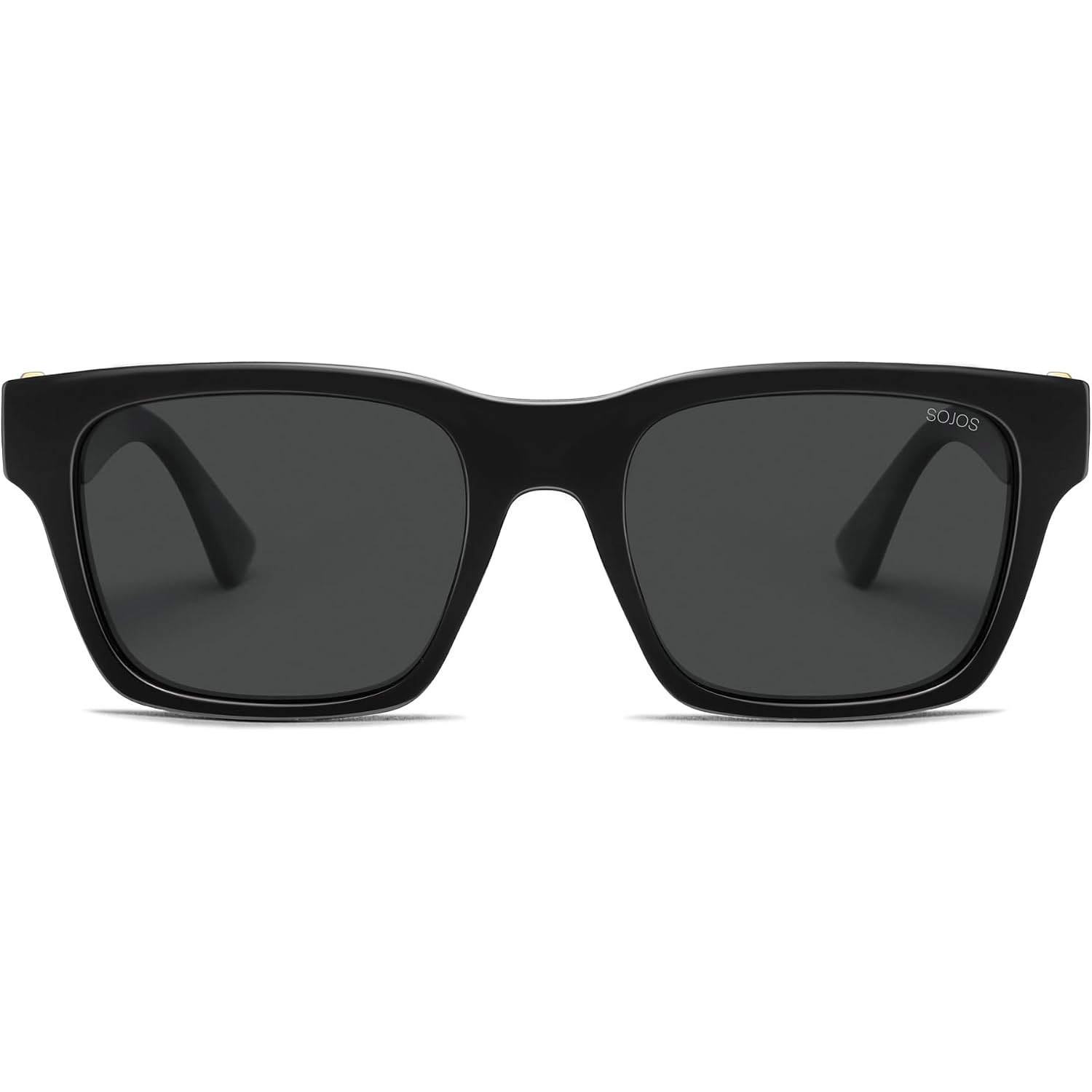 SOJOS Trendy Polarized Square Sunglasses for Women Men,UV400 Retro Square 70s 80s 90s Shades SJ2622 Black