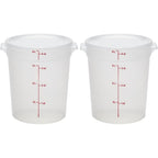 Cambro Food Storage Containers With Lids (Bpa-Free) - 4 Quart - Food Grade Buckets With Lids (2 Pack) - For Dough Proofing And Brining (Translucent)