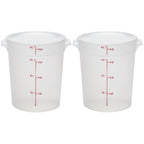 Cambro Food Storage Containers with Lids (BPA-Free) - 4 Quart - Food Grade Buckets with Lids (2 Pack) - For Dough Proofing and Brining (Translucent)