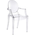Modway Casper Modern Acrylic Stacking Kitchen And Dining Room Arm Chair In Clear - Fully Assembled