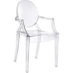 Modway Casper Modern Acrylic Stacking Kitchen And Dining Room Arm Chair In Clear - Fully Assembled
