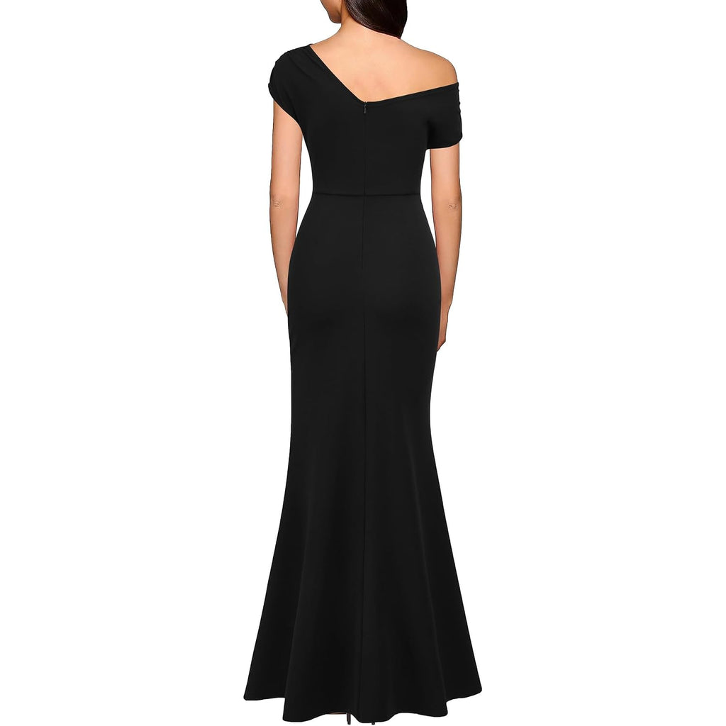 Woosea Women'S Elegant Sleeveless Off Shoulder Sexy Split Bodycon Long Formal Party Evening Dress