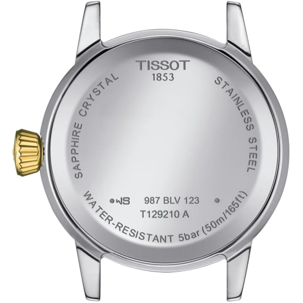 Tissot Womens Classic Dream Lady 316L Stainless Steel Case With Yellow Gold Pvd Coating Quartz Watch, Yellow/Grey Dial (T1292102203100)