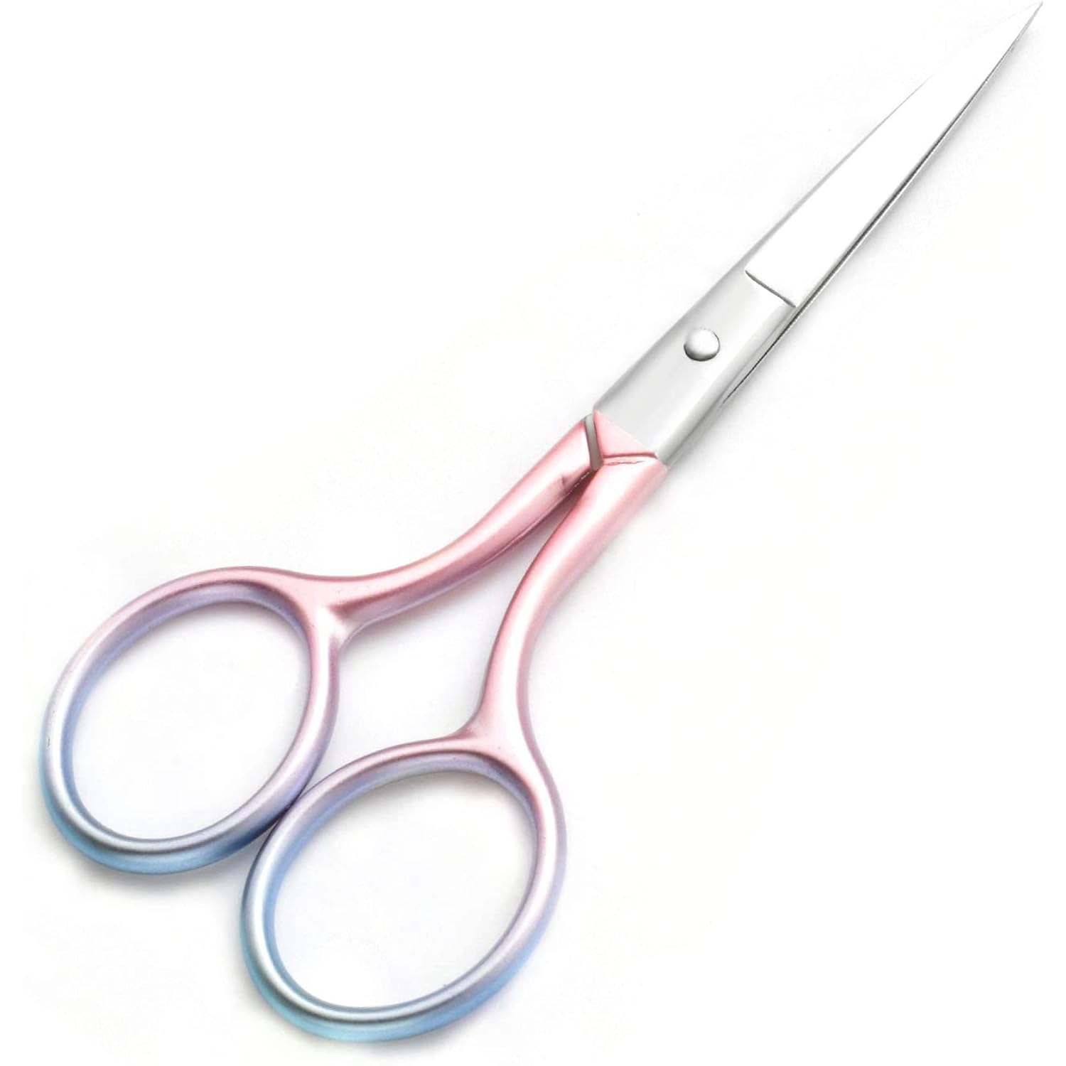 Multicolor Professional Grooming Scissors for Personal Care Facial Hair Removal and Ear Nose Eyebrow Trimming Stainless Steel Fine Straight Tip Scissors 3.9 Inch (Pink)