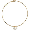 Collar Necklace for Women, Choker Pendant Necklace with Cubic Zirconia Dainty Choker Necklace PVD Gold Plated Trendy Choker Jewelry for Women, Mom, Birthday