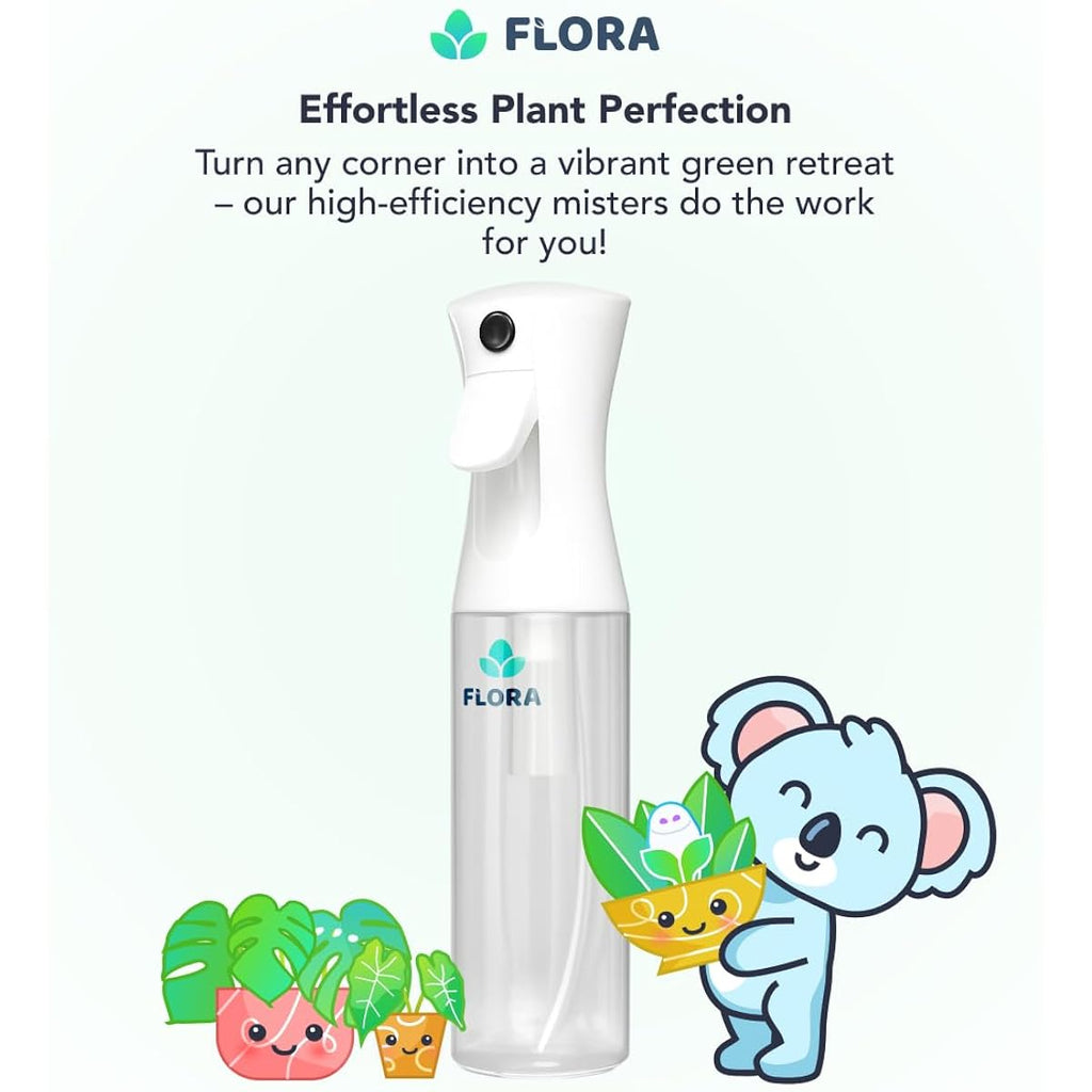 Flora Premium Plant Mister Spray Bottle For Gentle & Fine Mist For Precision Hydration, Dispersed Humidity & Moisture, Comes W App For Smart Plant Care, Plant Id And Diagnosis Tool (1 Pack)