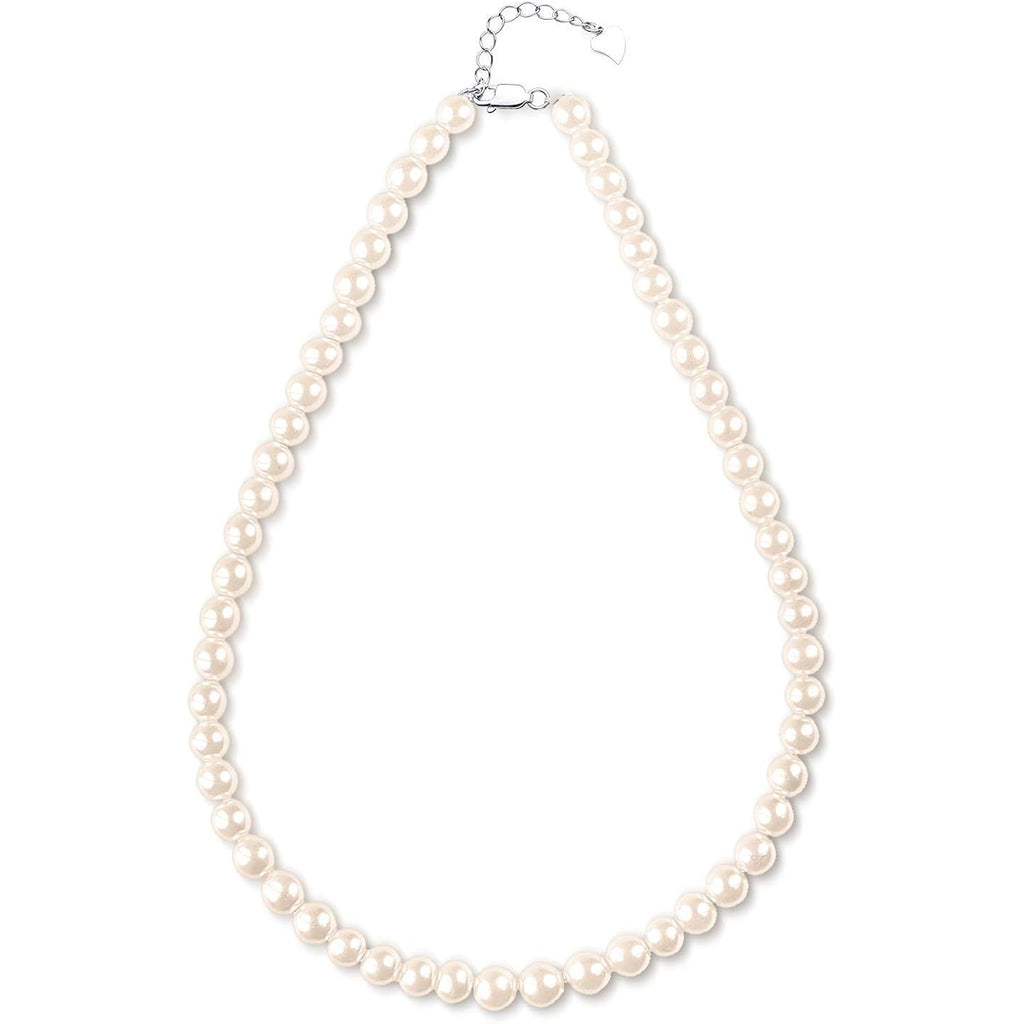 White Freshwater Cultured Pearl Necklace for Women in 18 Inch Princess Length