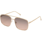 SOJOS Trendy Square Aviator Sunglasses for Women Men, Gold Frame Light Tint Gradient Shades SJ1176 Gold/Grey Gradient Pink