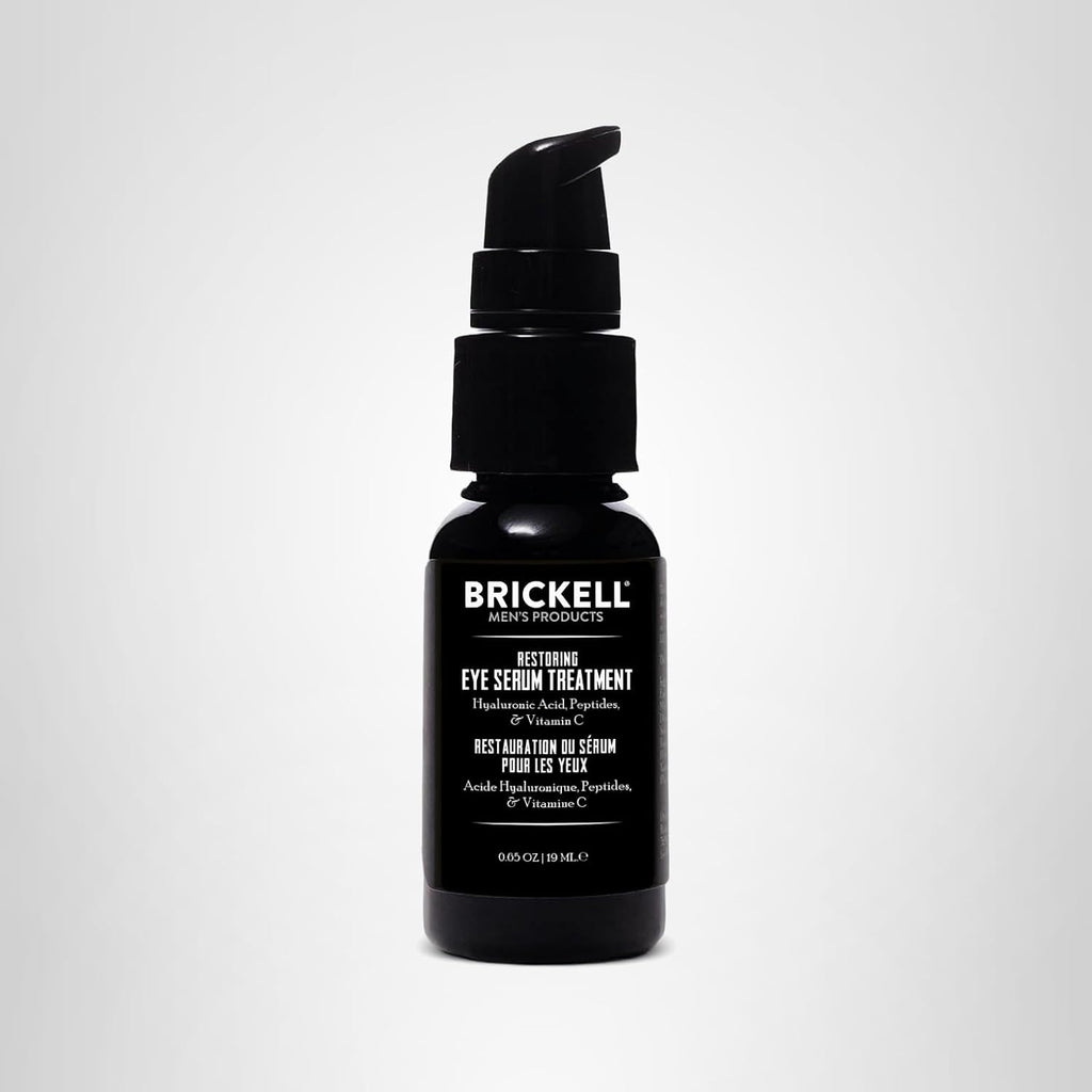Brickell Men'S Dark Circle Under Eye Treatment Serum For Men, Eye Gel To Firm Wrinkles, Reduce Dark Bags, And Promote Youthful Skin, With Hyaluonic Acid, Peptides, And Vitamin C, 0.65Oz, Unscented