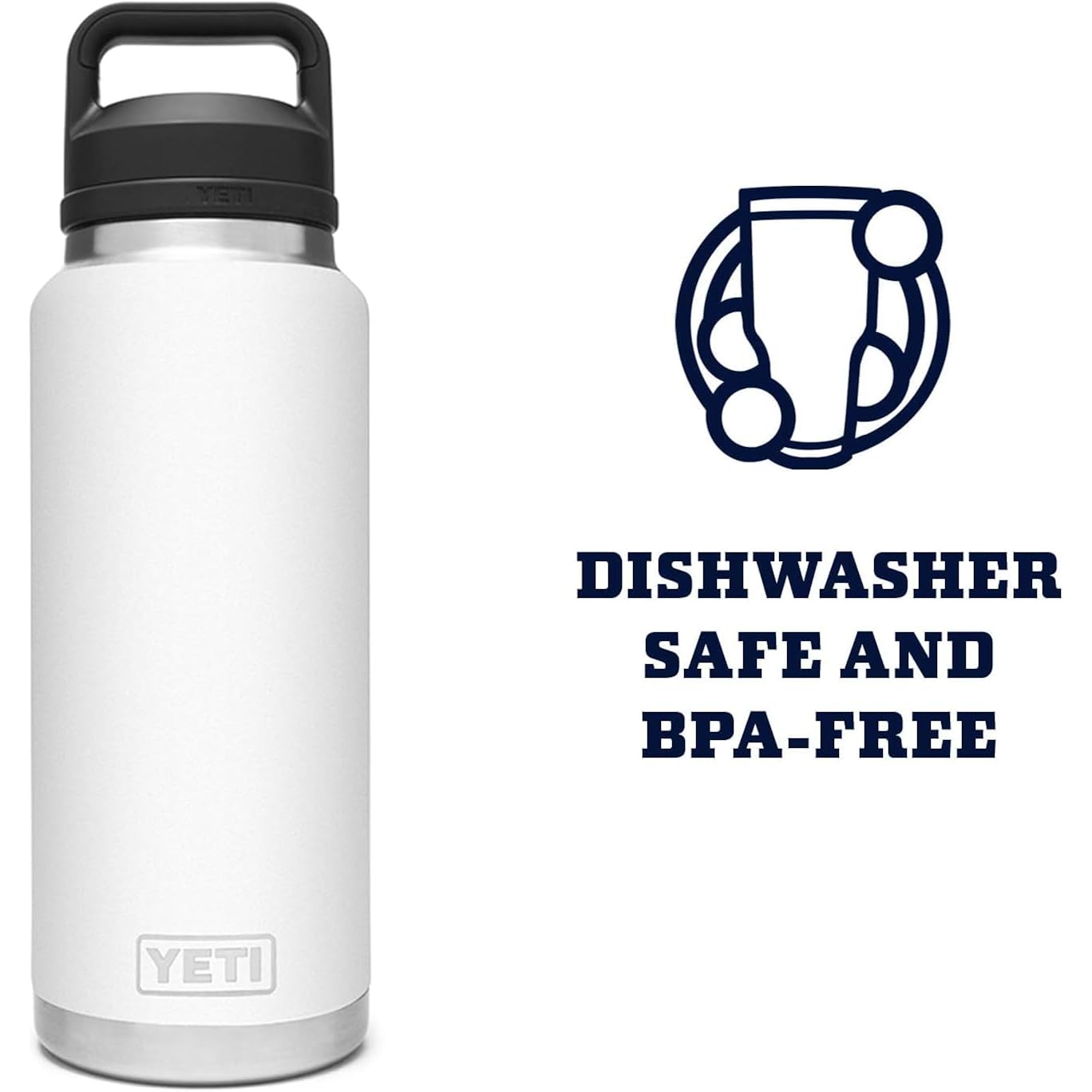 Yeti Rambler 36 Oz Bottle, Vacuum Insulated, Leakproof, Stainless Steel With Chug Cap