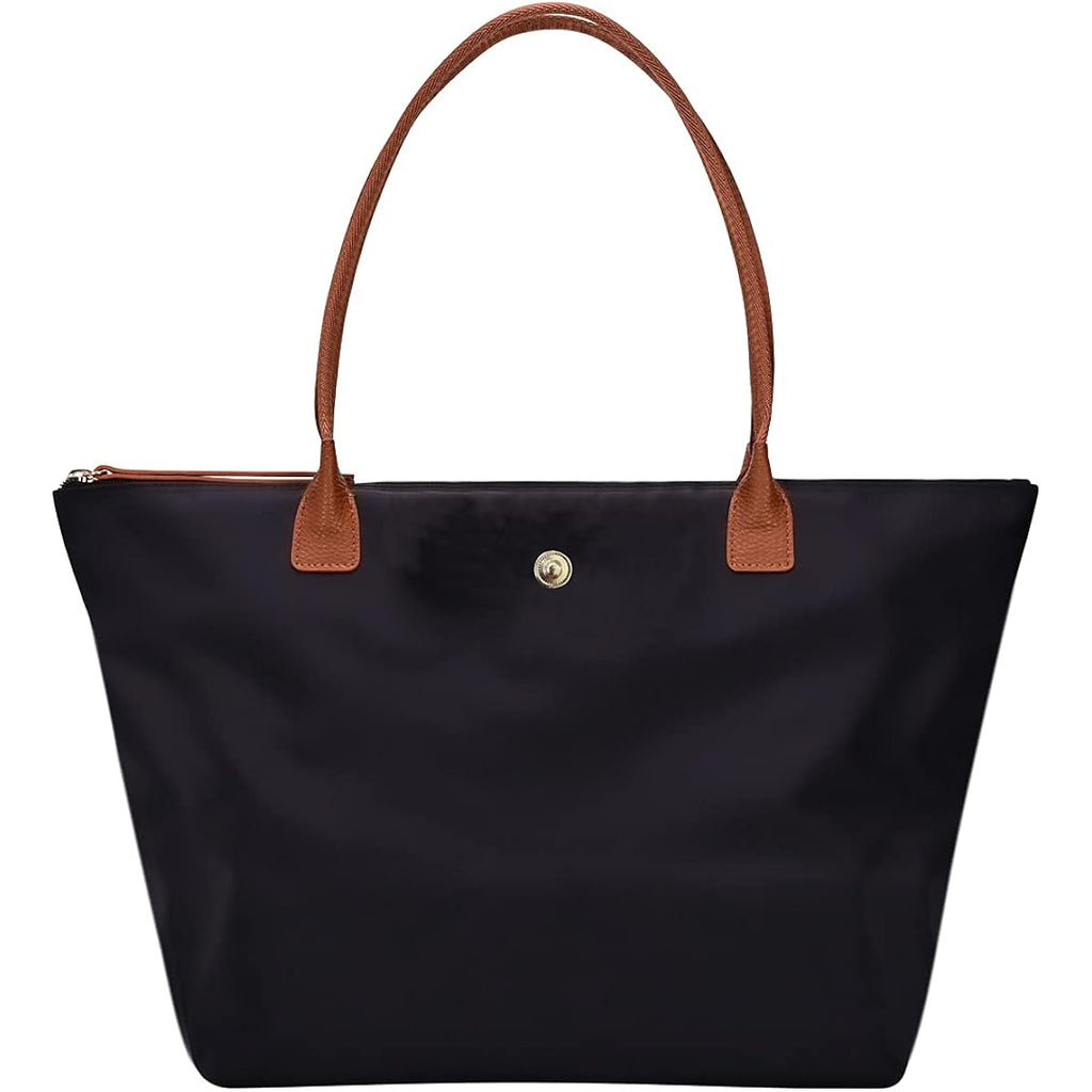 GM LIKKIE Shoulder Tote Bag for Women, Nylon Top-Handle Purse, Foldable Weekend Hobo Handbag (Black2)