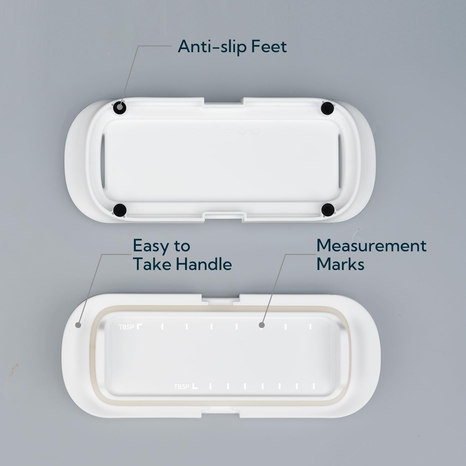 KITCHENDAO One-handed Airtight Butter Dish with Lid for Countertop and Refrigerator Door Shelf, Butter Holder with One Press to Open/Close Secure Latching Buckle for West/East Coast Butter (White)