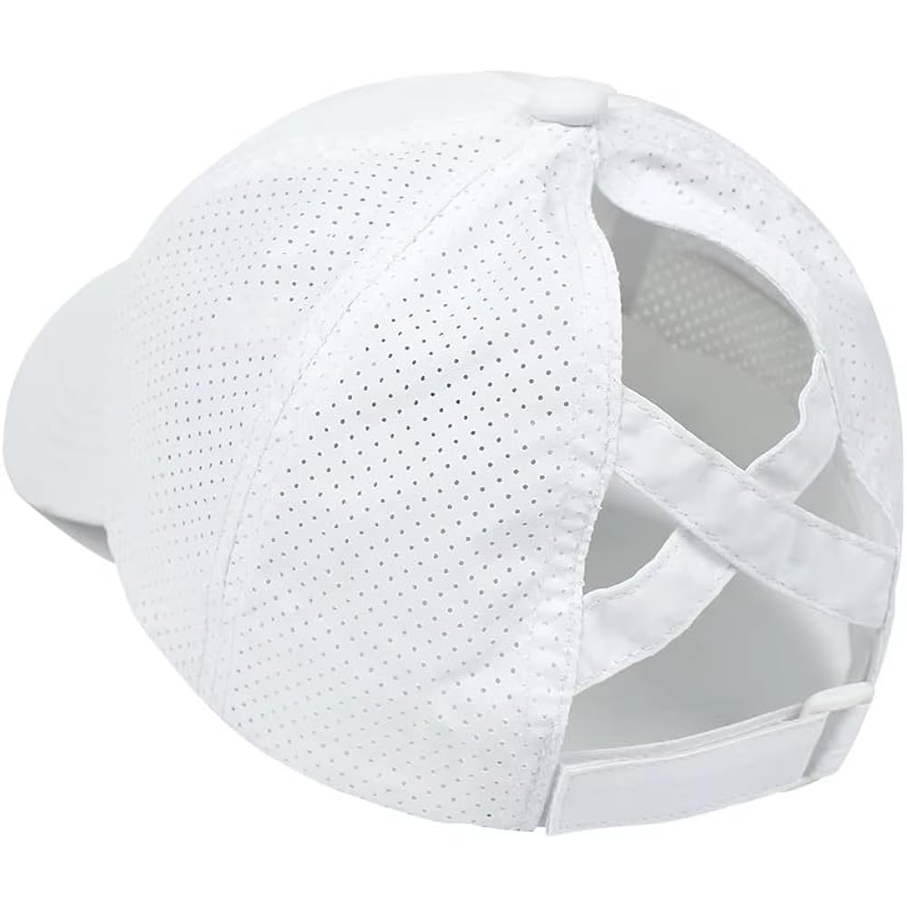 Women's Ponytail Baseball Cap - Quick-Dry Criss-Cross High Messy Bun Hat, Breathable Sun Protection Mesh Trucker Hat
