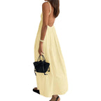 Women'S Dress V Neck Backless Spaghetti Strap Maxi Dress For Women Flowy Boho Casual Sundress