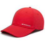 MISSION Cooling Vented Performance Hat Unisex Cap for Workouts, Golf & Running, Sweat & Water Activated Technology Team Red